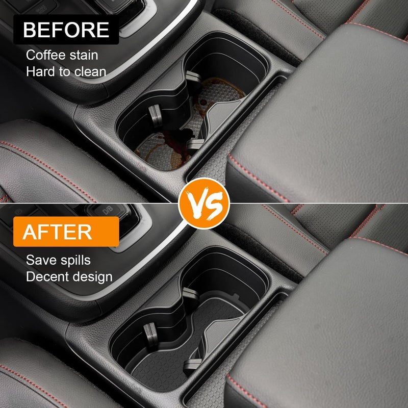 KENTUTO for Honda CRV Accessories 2023 2024 2025 2026 3D Cup Holder Center Console Liner Inserts Silicone Anti-dust Mat Pad Interior Decoration (2 Pcs, Gray Trim) - Image 4